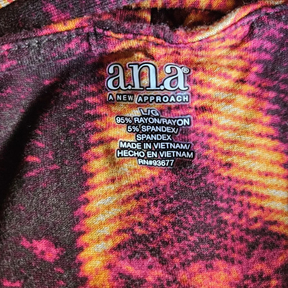 a.n.a Vibrant Summer Dress Orange Pink Brown Large - Picture 4 of 8